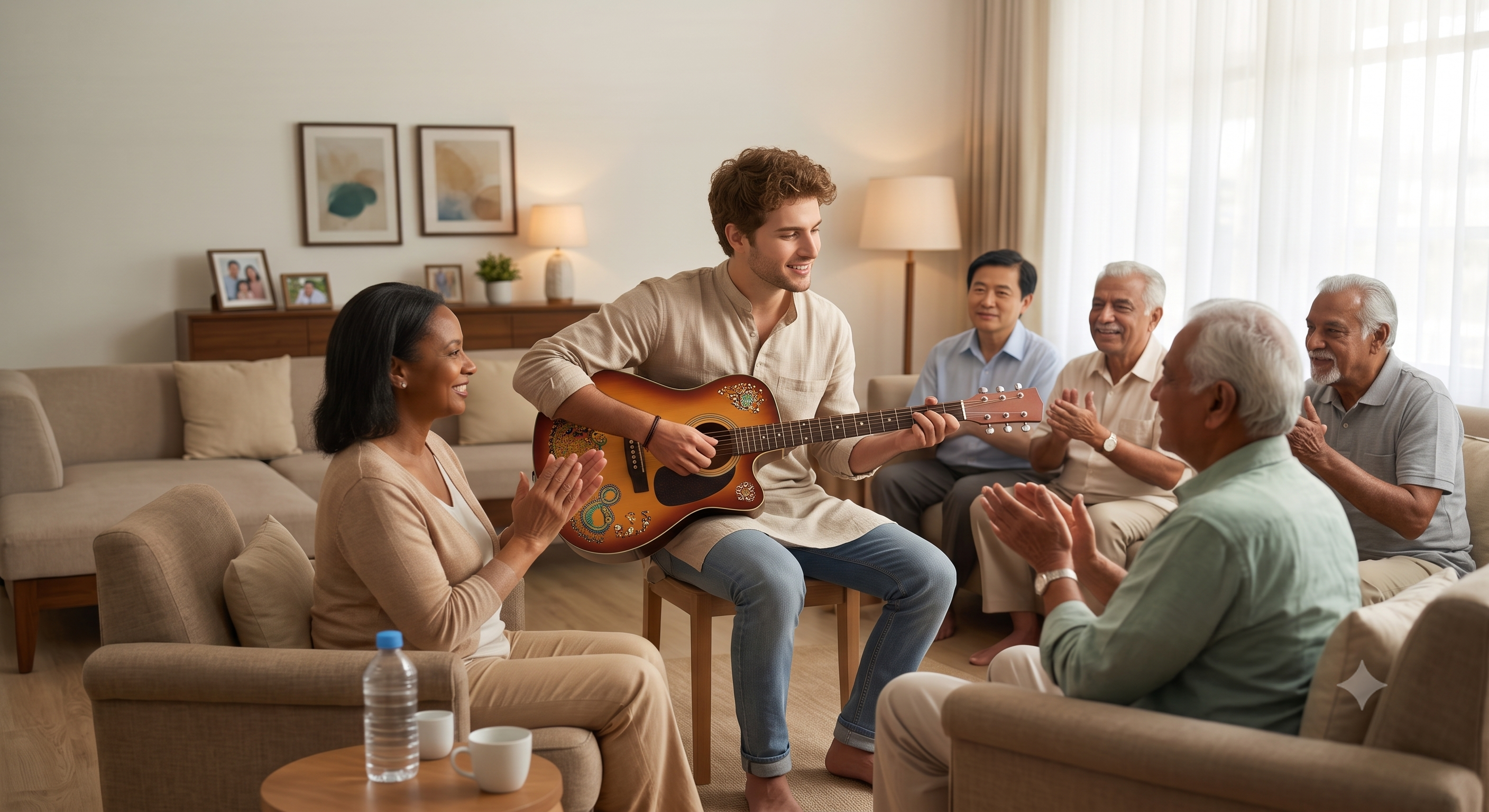 Board-certified music therapist at work