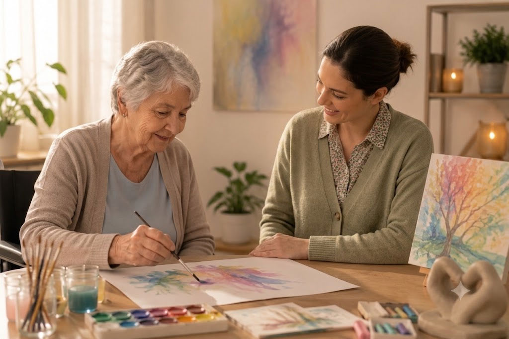 Art and music therapy with a senior adult